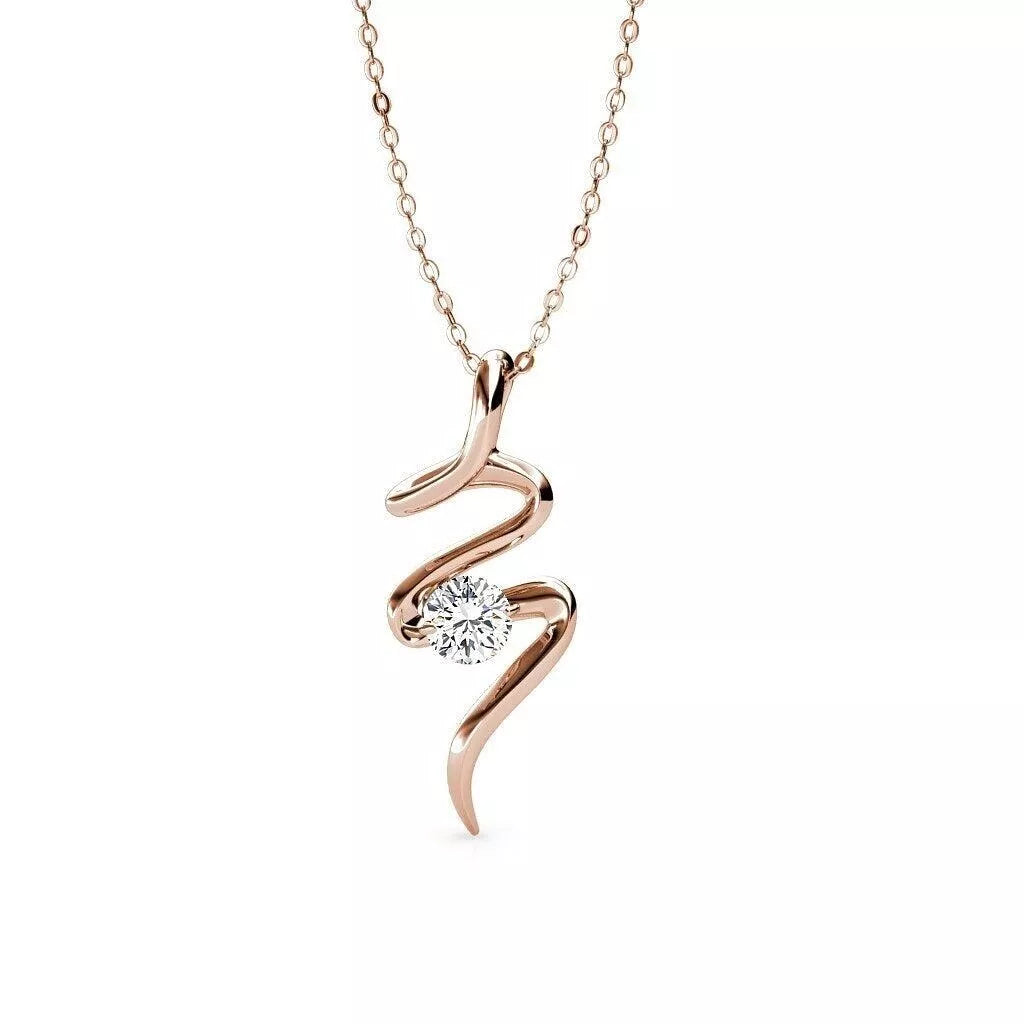 Kette mit Anhänger "Spiralform" Farbe: Silber oder Rosévergoldet