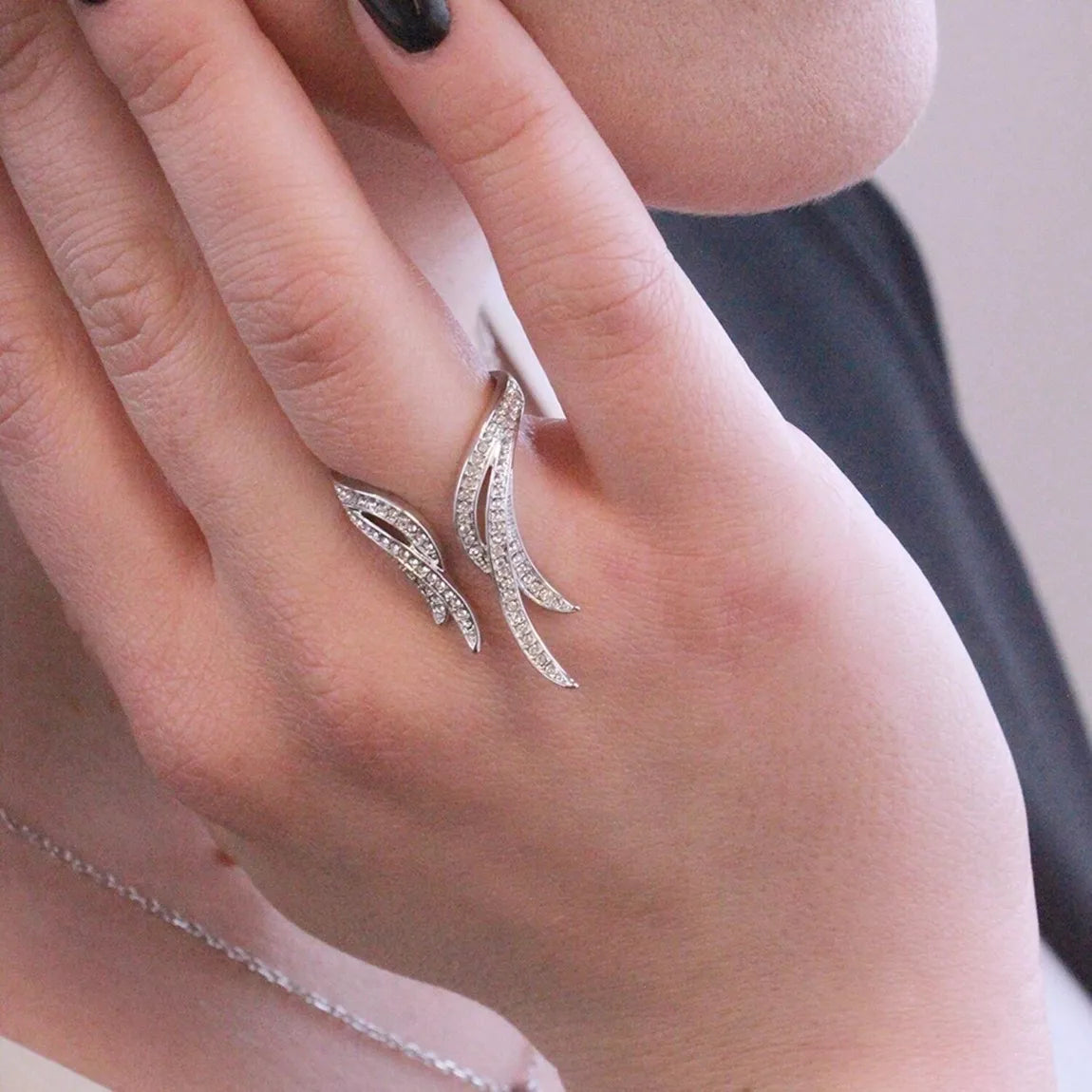 Ring "Mica" in Silber rhod. o. Rosé verg.