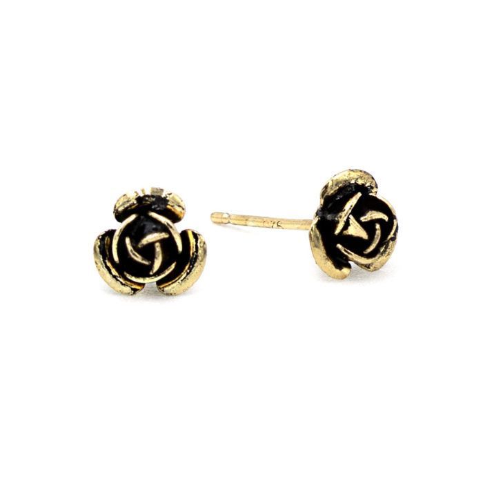 Ohrstecker "Röschen " Altgold