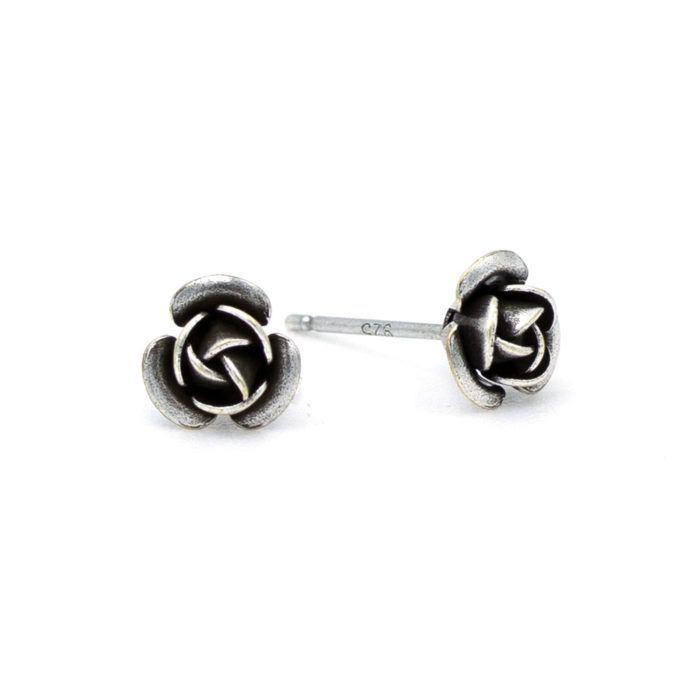 Ohrstecker "Röschen" Altsilber