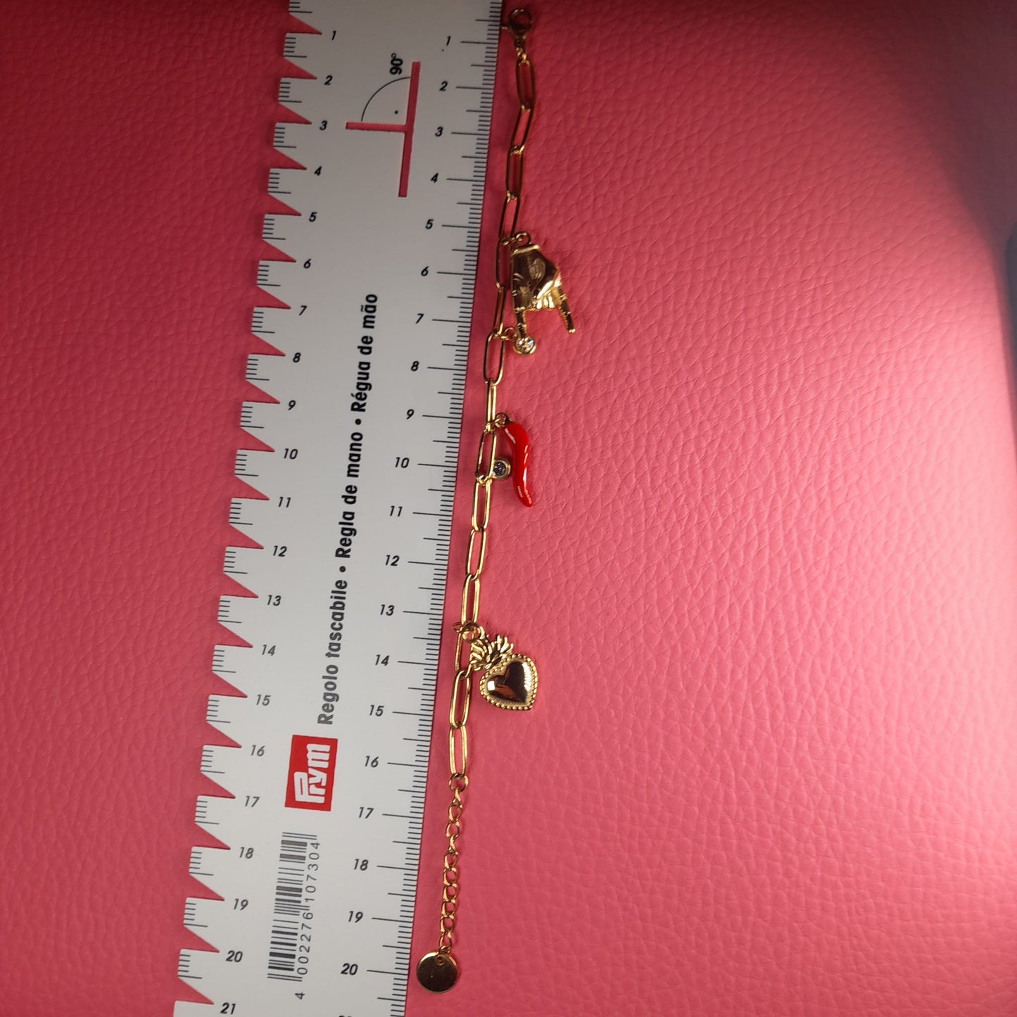 Armband mit Charms, Edelstahl verg.