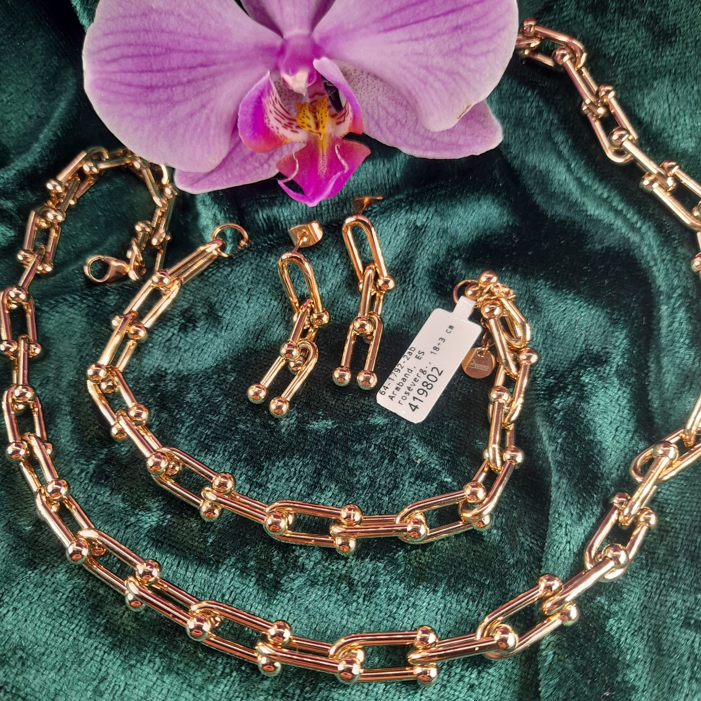 Collier "Kettendesign", rosé vergoldet