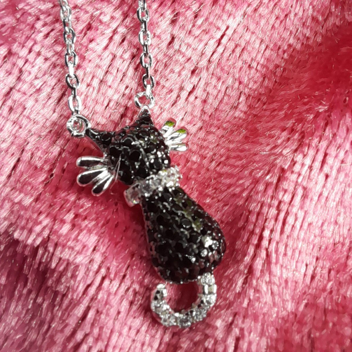 Kette "Schwarzes Kätzchen", 925 Silber