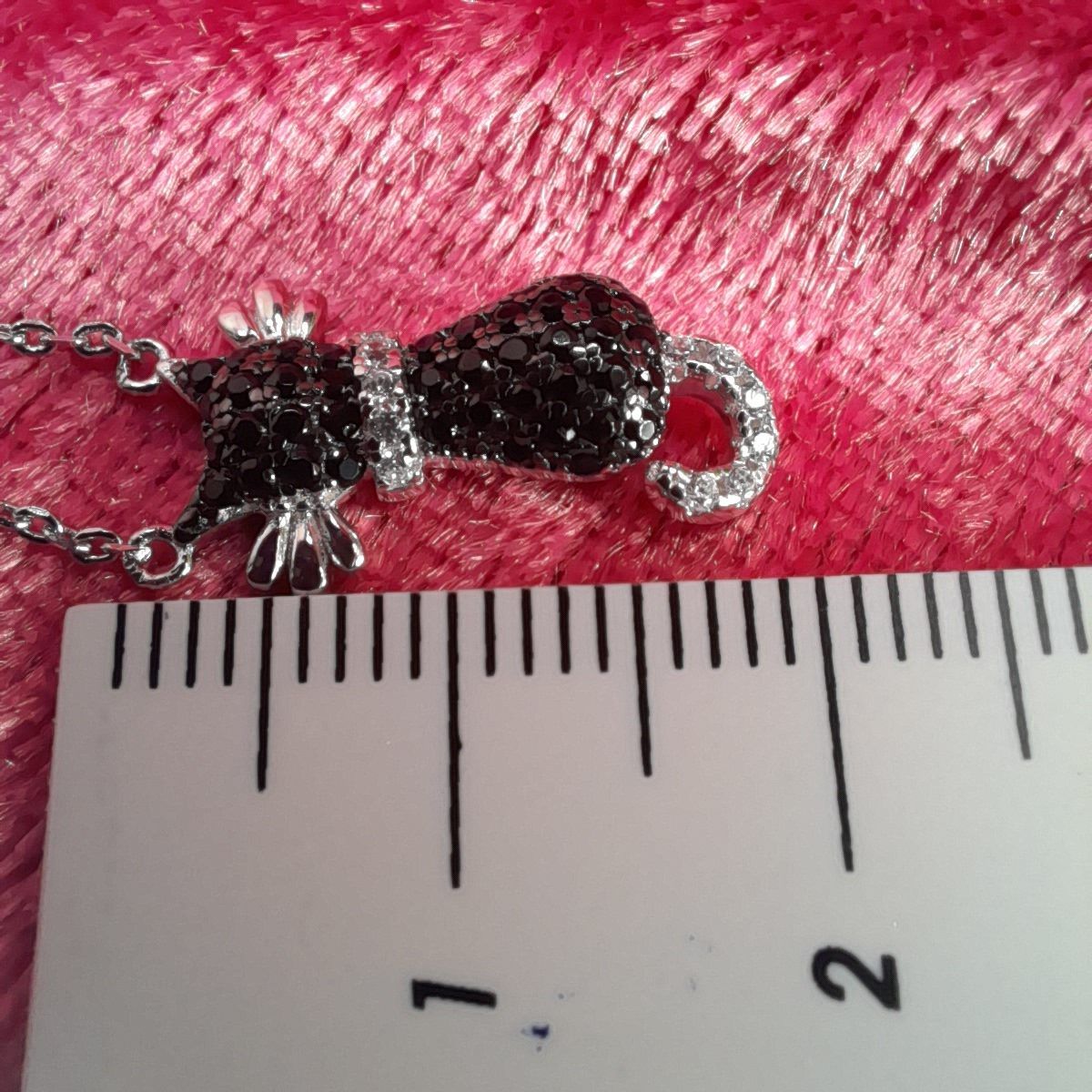 Kette "Schwarzes Kätzchen", 925 Silber