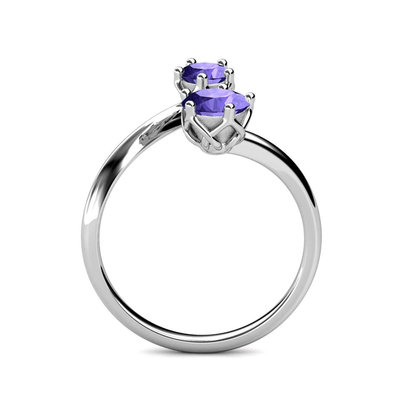 Ring mit zwei farbigen Kristallen