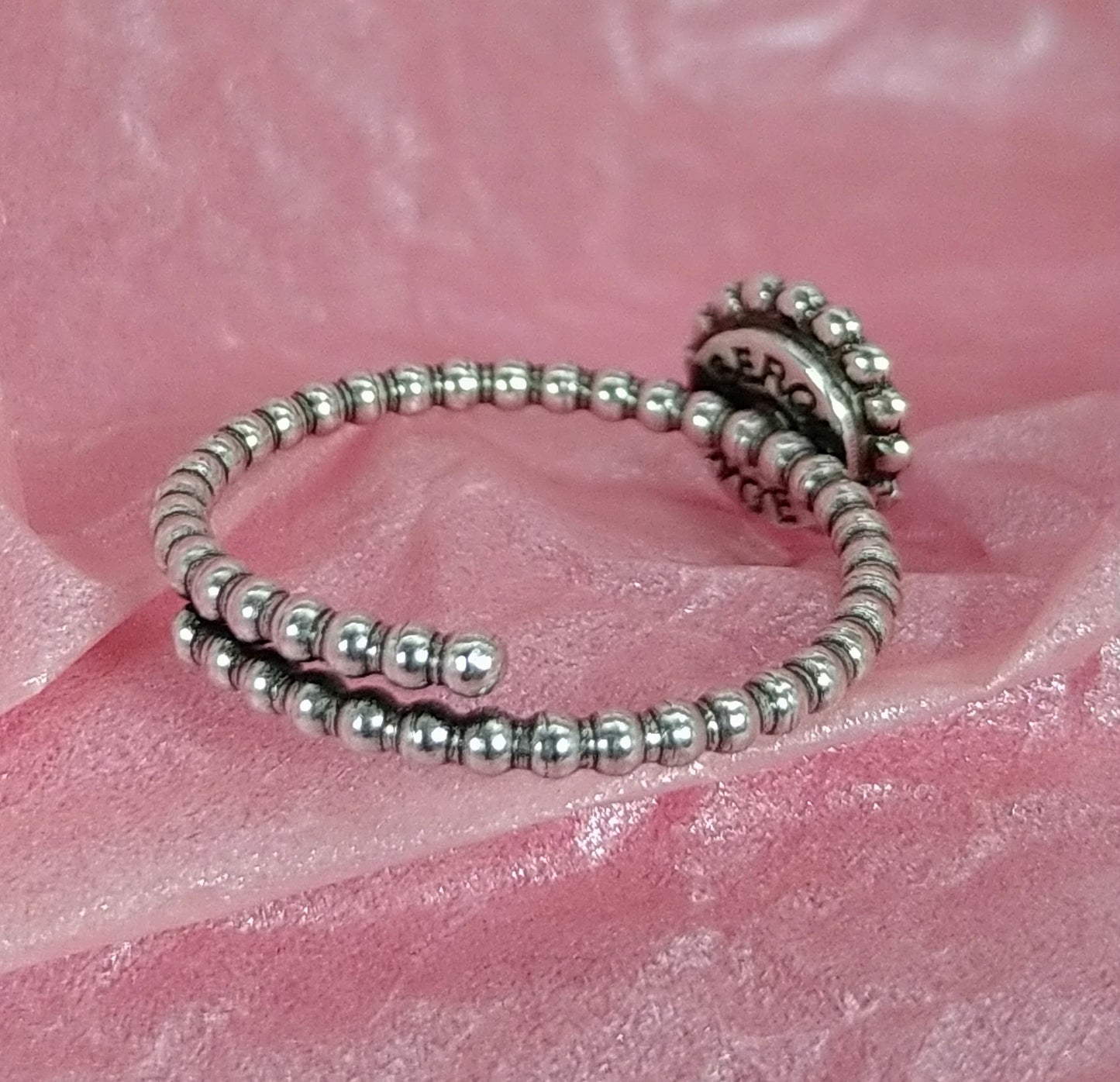 Ring "Flower" mit hellblauem Kristall