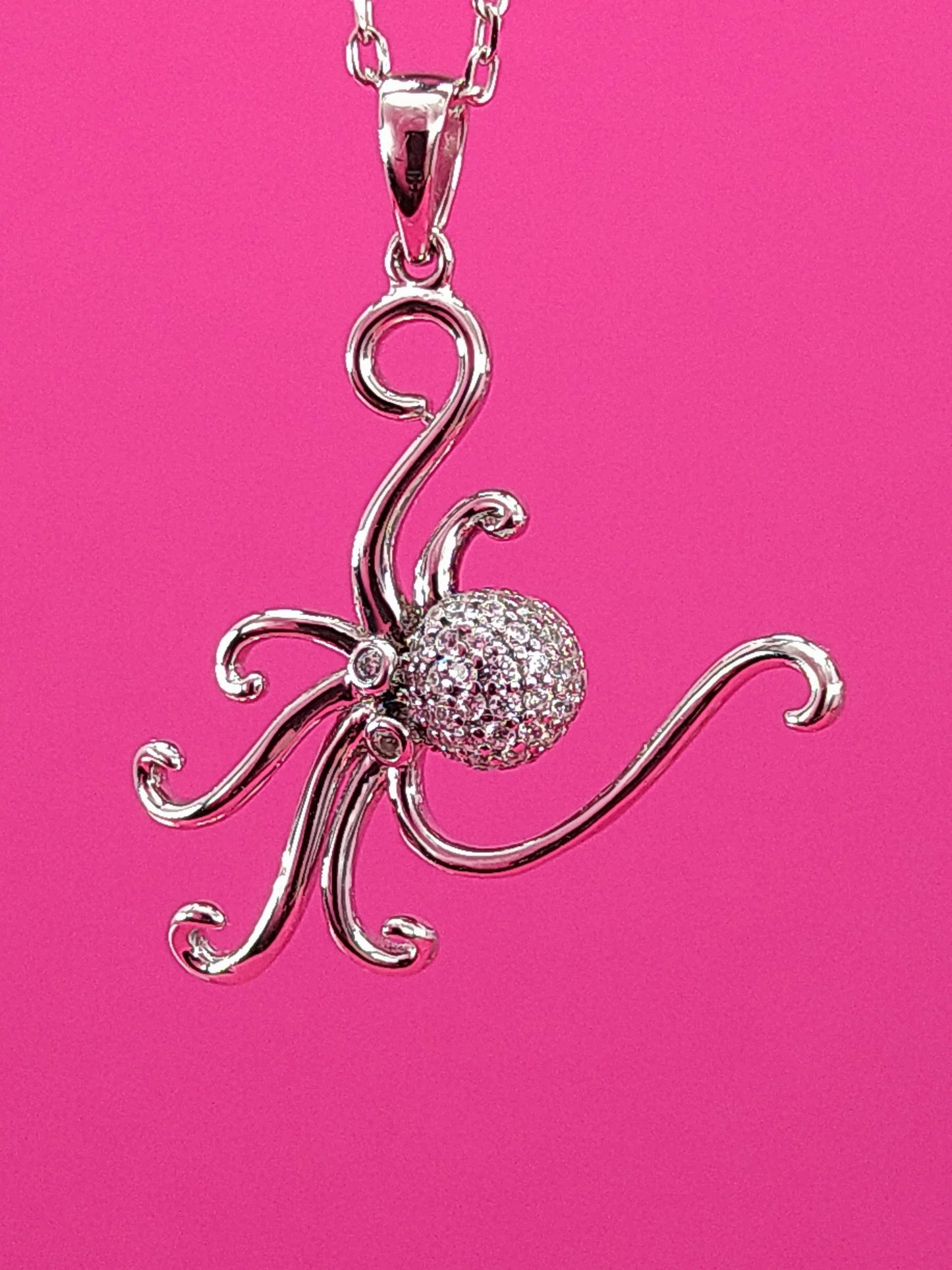 Kette mit Motivanhänger "Krake", 925 Silber