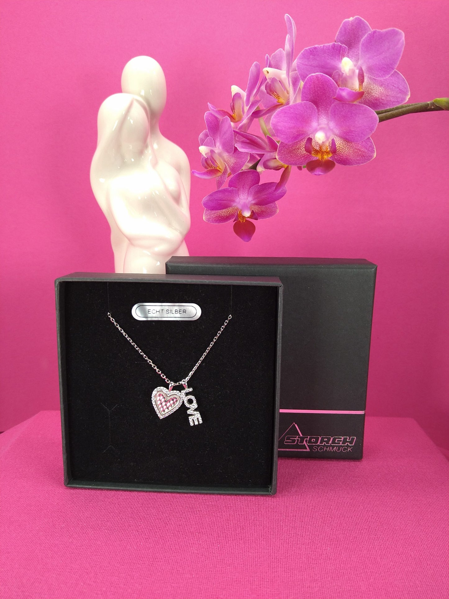 925 Silber Kette "Heart and Love"