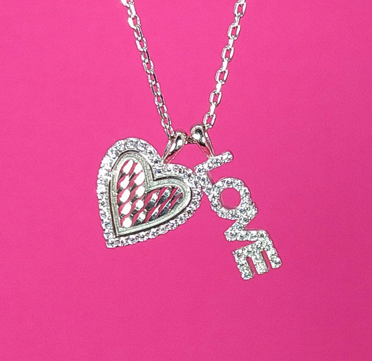 925 Silber Kette "Heart and Love"