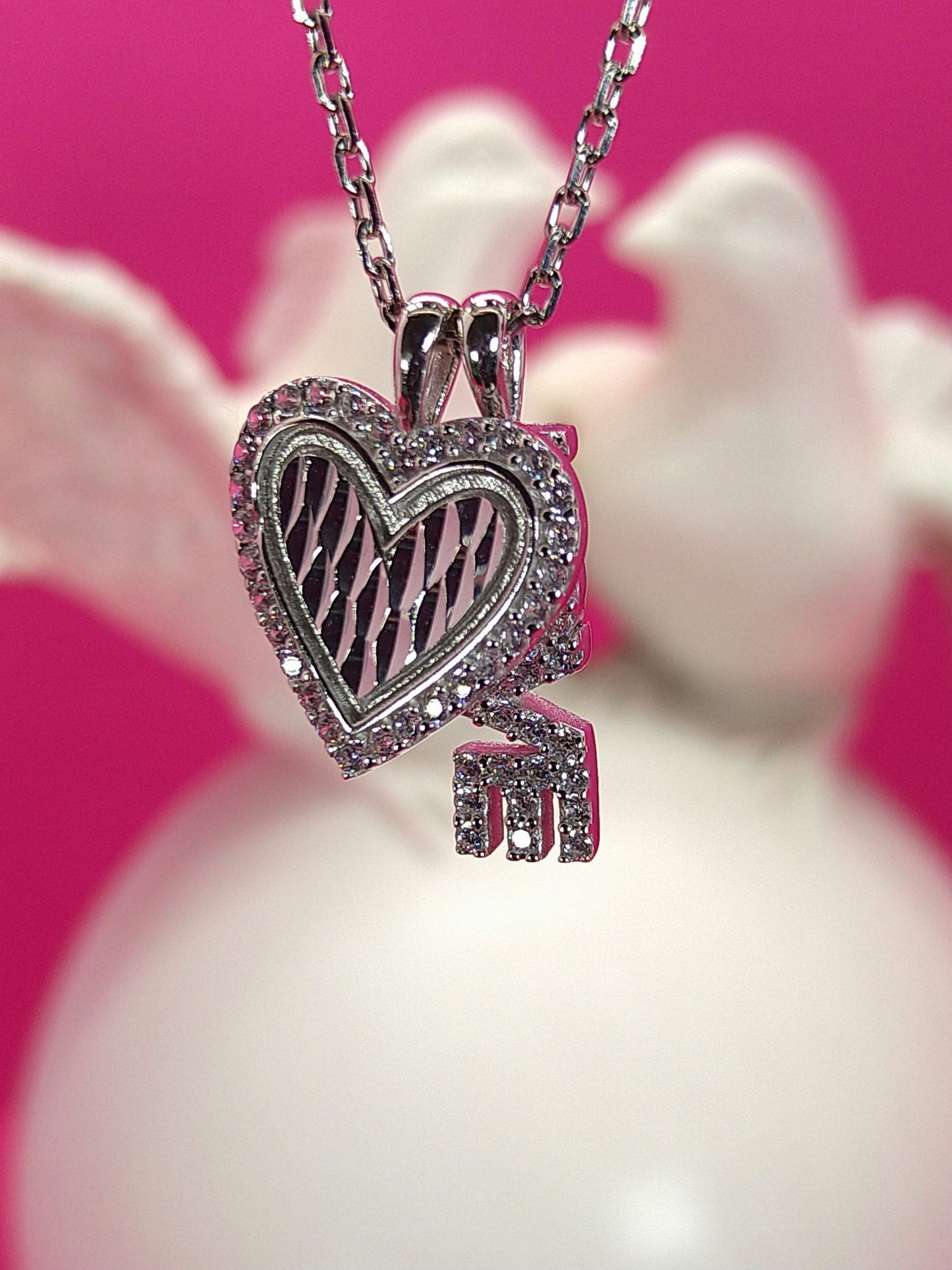 925 Silber Kette "Heart and Love"