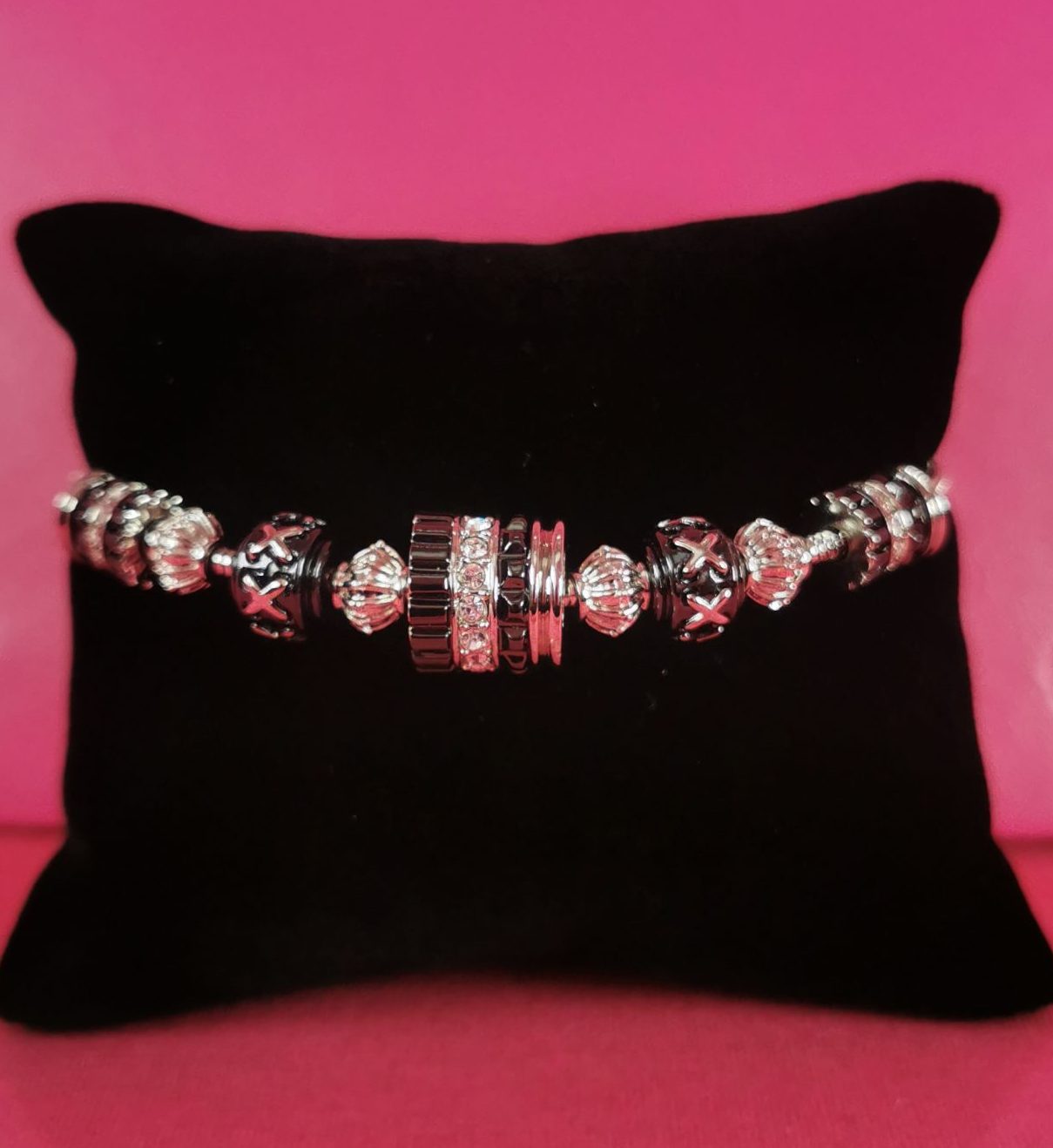 Armband Schwarz-Silber