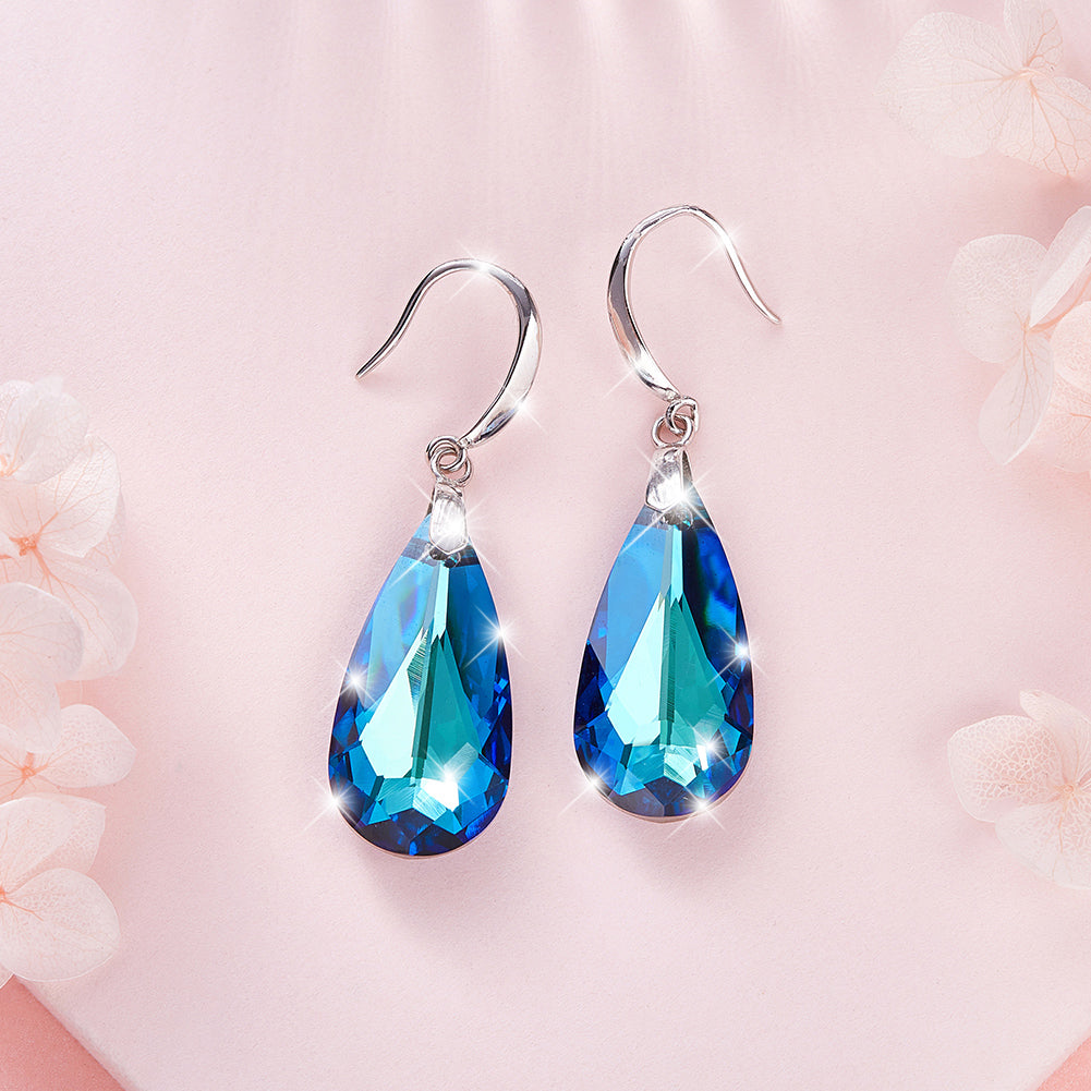 Ohrringe "Blauer Tropfen", 925 Silber