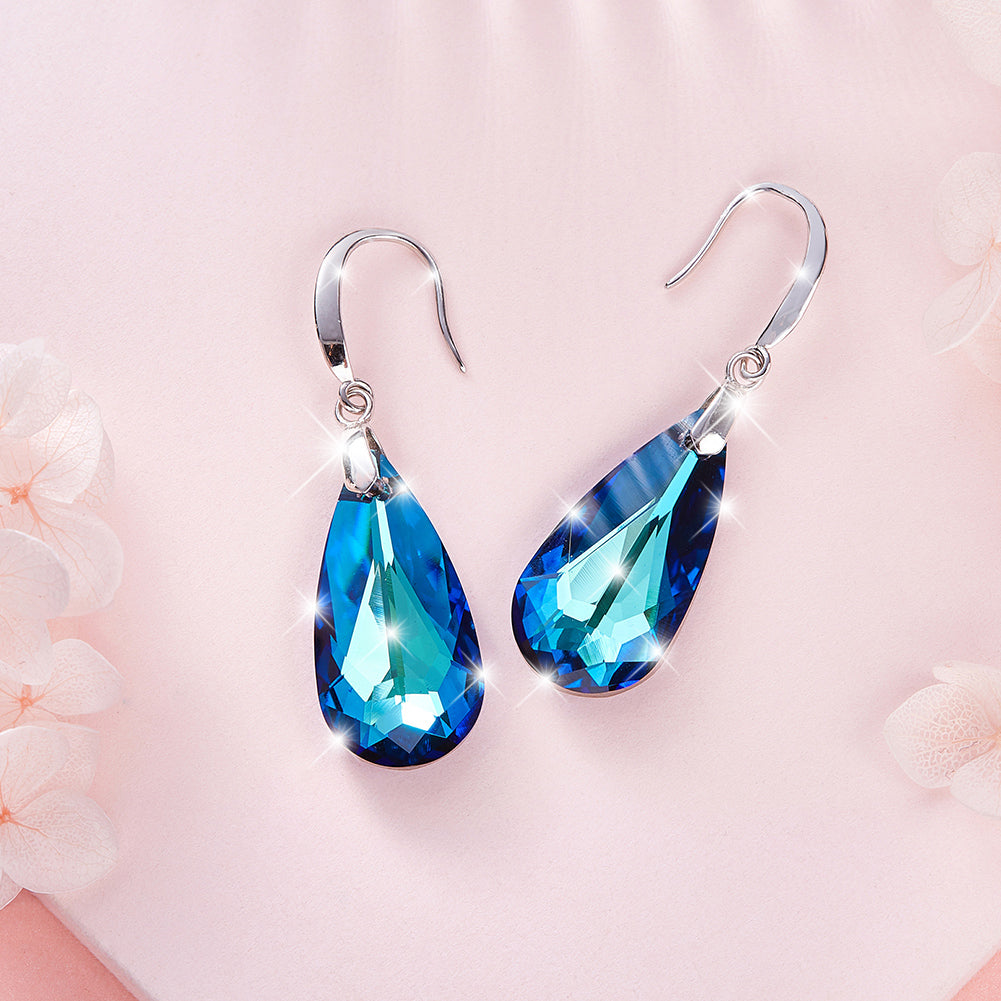 Ohrringe "Blauer Tropfen", 925 Silber