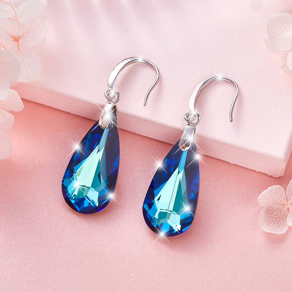 Ohrringe "Blauer Tropfen", 925 Silber