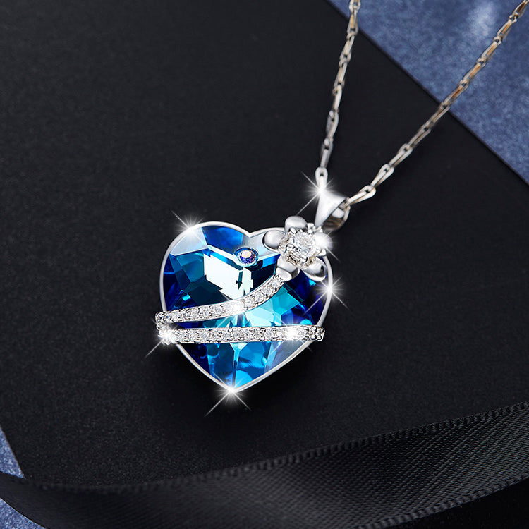 Kette "Blumenherz", 925 Silber