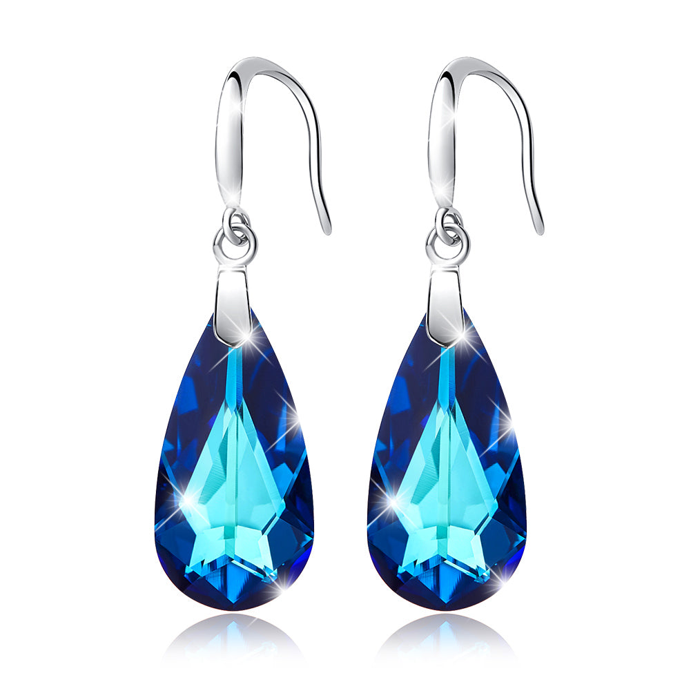 Ohrringe "Blauer Tropfen", 925 Silber