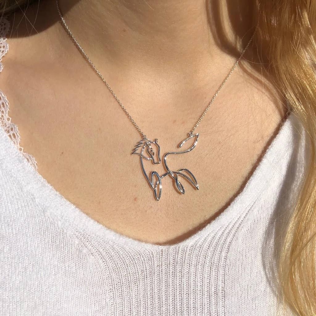 Von Reeves & Reeves: "Horse Line Sterling Silver Necklace"