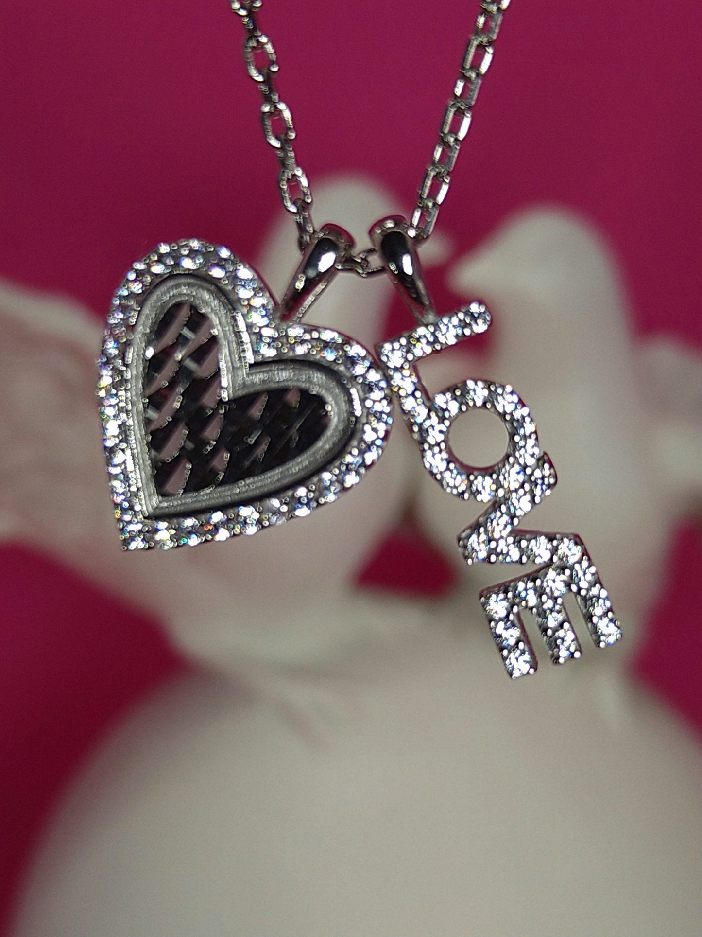 925 Silber Kette "Heart and Love"