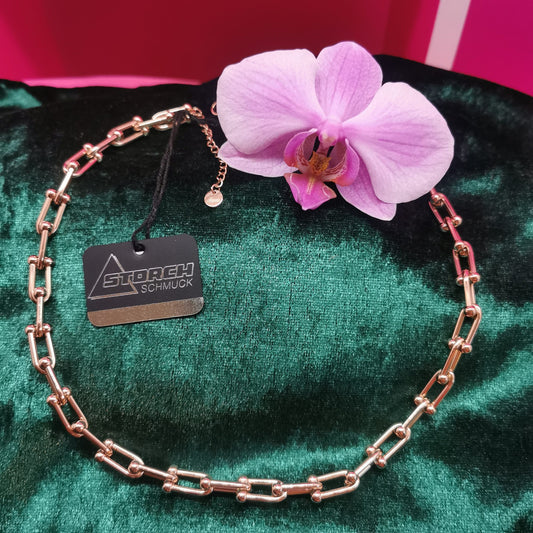 Collier "Kettendesign", rosé vergoldet